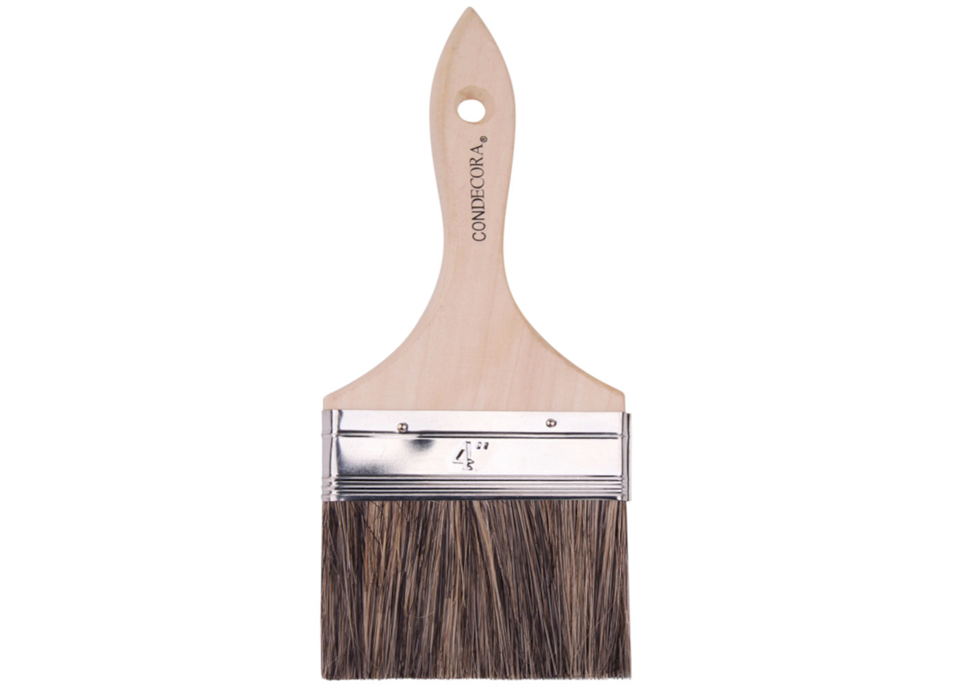 BROCHA CONDECORA 4 CERDA GRIS MANGO MADERA